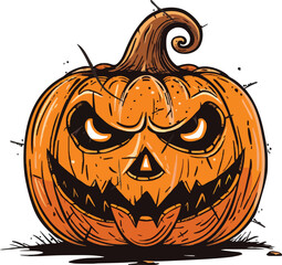 Scary Halloween pumpkin face