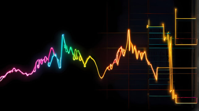 Abstract Neon Lighting Heart Beat Background