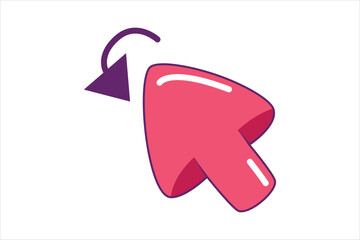 Mouse Arrow Flat Sticker Design