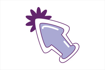 Mouse Arrow Flat Sticker Design