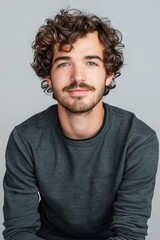 Fototapeta premium Man With Curly Hair and Beard