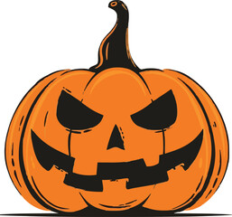 Scary Halloween pumpkin face