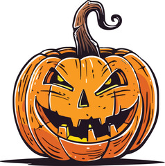 Scary Halloween pumpkin face