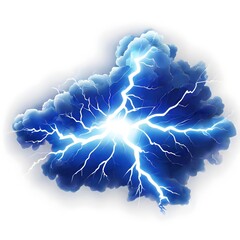 Blue and Whtie color electricity lightning background AI generative