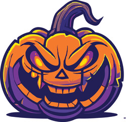 Scary Halloween pumpkin face