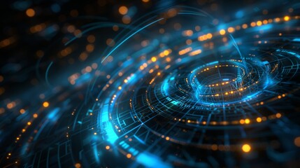 Obraz premium Computer-Generated Blue Spiral Design