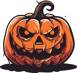 Scary Halloween pumpkin face