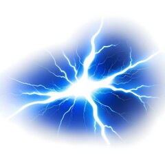 Blue and Whtie color electricity lightning background AI generative