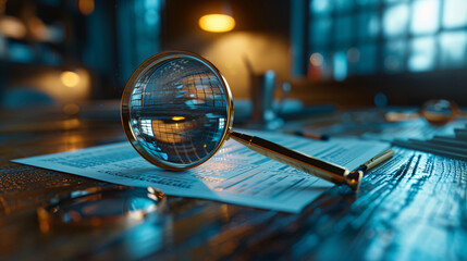 3D rendering of financial management tools with tax documents and analytics