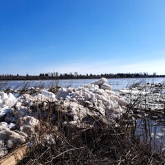 frozen river in winter