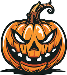 Scary Halloween pumpkin face