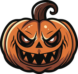 Scary Halloween pumpkin face