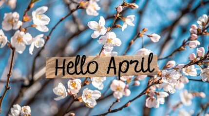 hello april april text flower decoration mayo month illustration