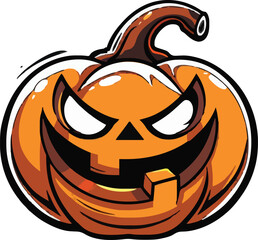 Scary Halloween pumpkin face