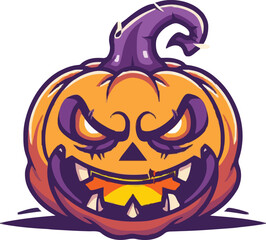 Scary Halloween pumpkin face