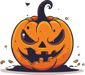 Scary Halloween pumpkin face