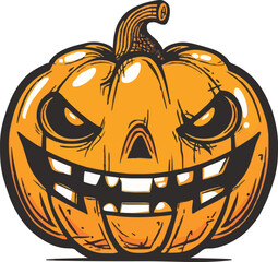 Scary Halloween pumpkin face