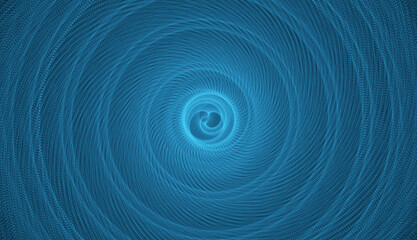 Blue Spiral Swirl Pattern with Light Fractal Texture and Vortex Design
