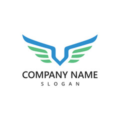 Wings logo design template