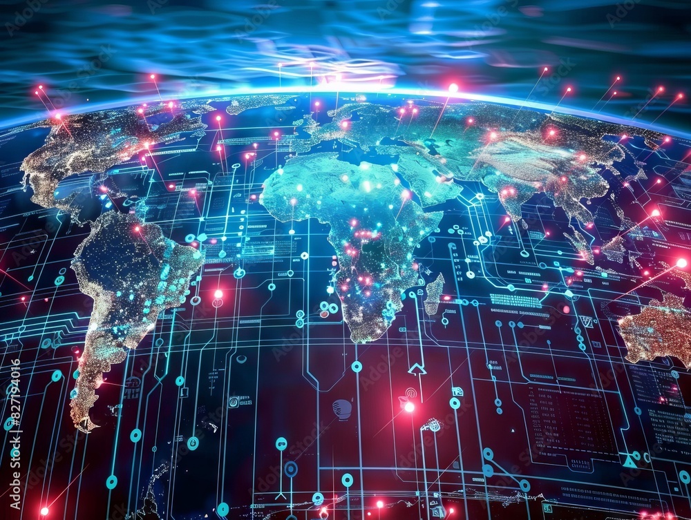 Poster internet of things iot devices and networks spanning the globe