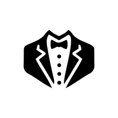 Vector silhouette of a tuxedo for a formal event. simple design