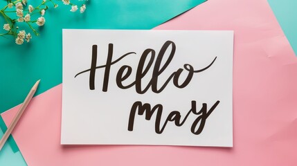 hello may may message flowers decoration may illustration