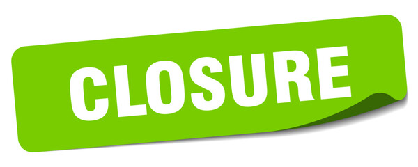 closure sticker. closure label
