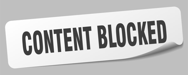content blocked sticker. content blocked label