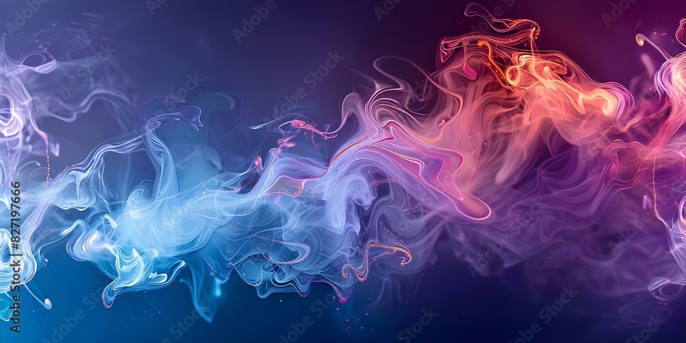 Poster liquid swirling and splattering in abstract patterns against a dark background. concept abstract pho