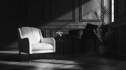 Obraz premium Monochrome Sophistication Black and white background for a classy touch