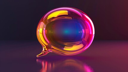 17 3D model of a colorful chat bubble icon, detailed and shiny illustration