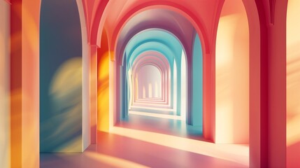 Visually stunning architectural background featuring a blend of colorful and aesthetically pleasing designs, perfect for enhancing the visual appeal of online meetings and video call wallpapers.