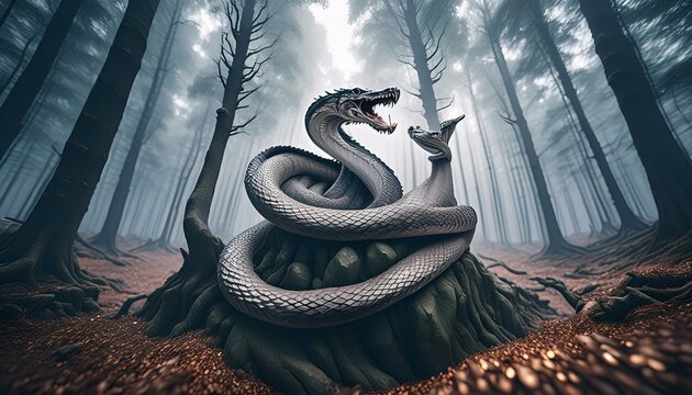 green dragon in the forest