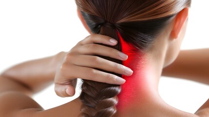 Severe neck pain highlighted in red