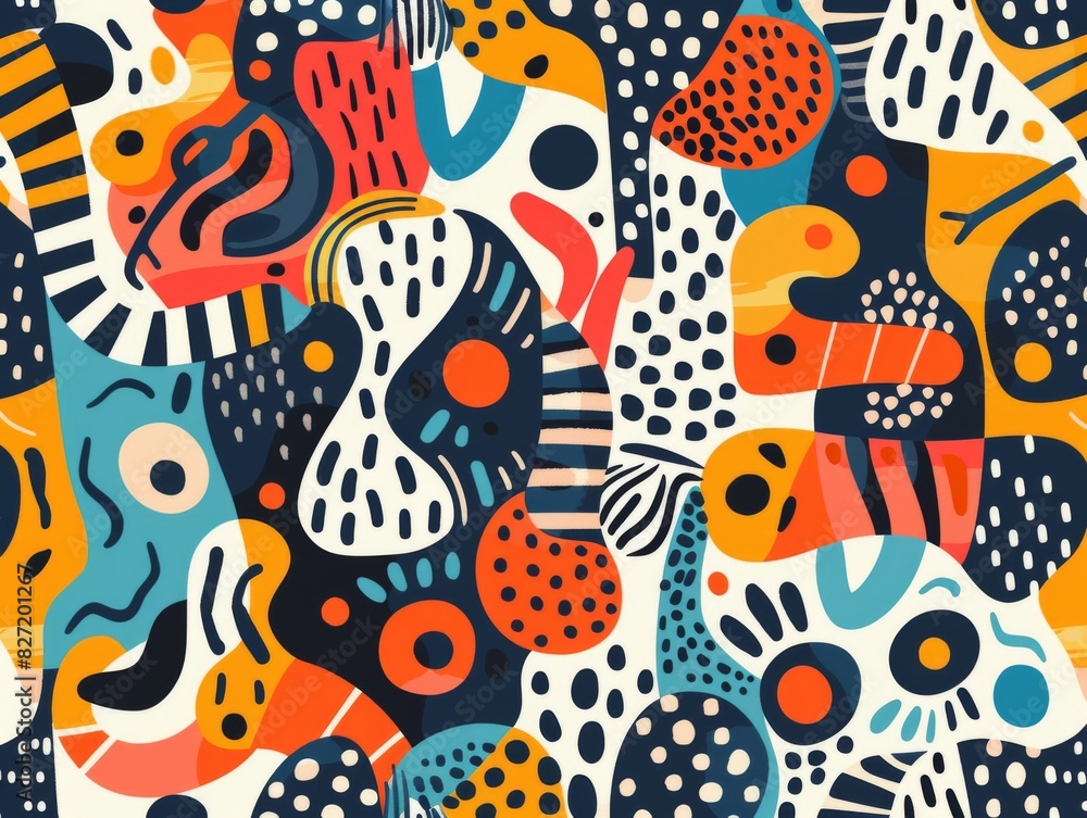Poster playful patterns fun and dynamic patterns with a variety of playful elements