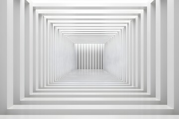 Geometric Perspective Tunnel of Minimalist Architectural Design