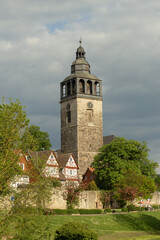 Naklejka premium The Town of Bad Sooden Allendorf in the Werra Valley, Germany. Vertical frame.