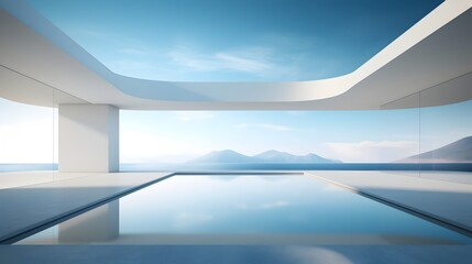 Sleek and Minimalist Architectural Landscape with Vast Empty Space