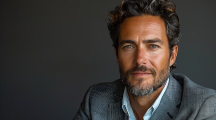 Obraz premium businessman posing in studio against a grey background