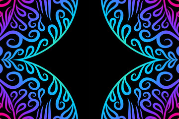 Beautiful colourful batik ethnic dayak line art pattern of indonesian culture traditional background 