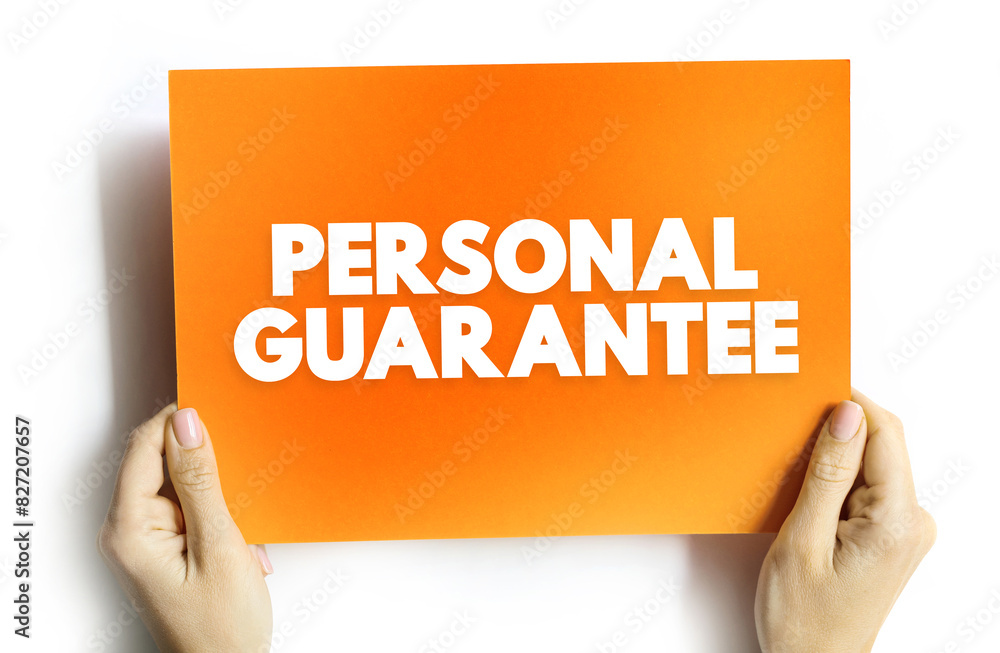 Poster personal guarantee is a promise made by a person to accept responsibility for some other party's deb