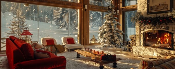 Snowy Haven Winter retreats with skiing, snowboarding, and cozy fireplaces