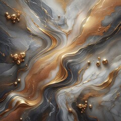 Fototapeta premium Abstract Marble Texture with Gold Veins and Spherical Accents for Luxurious Modern Decoration