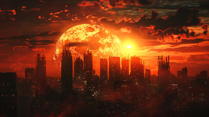 Fototapeta premium Sunset, the beauty of light that appears naturally