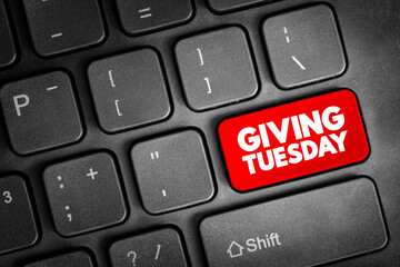 Giving Tuesday - global generosity movement unleashing the power of generosity, text concept button...