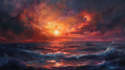 Naklejka premium Sunset, the beauty of light that appears naturally