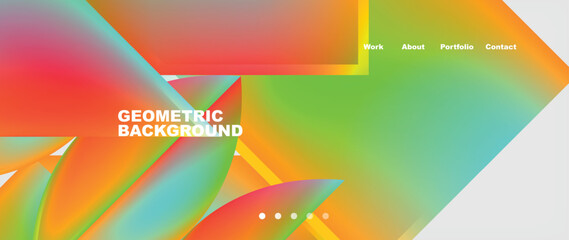 Colorful gradients with abstract geometric shapes. Vector Illustration For Wallpaper, Banner, Background, Card, Book Illustration, landing page