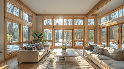 Fototapeta premium design and energy-efficient features, placed on a simple, light-colored background for focus.