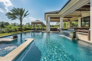 Fototapeta premium swimming pool in hotel