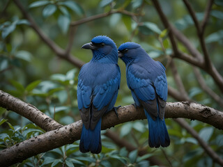 Obraz premium two blue macaws, birds